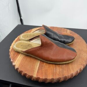 Aintap Women’s Mules Shoes sz 40 9-9.5 Turkish Leather Handmade black brown